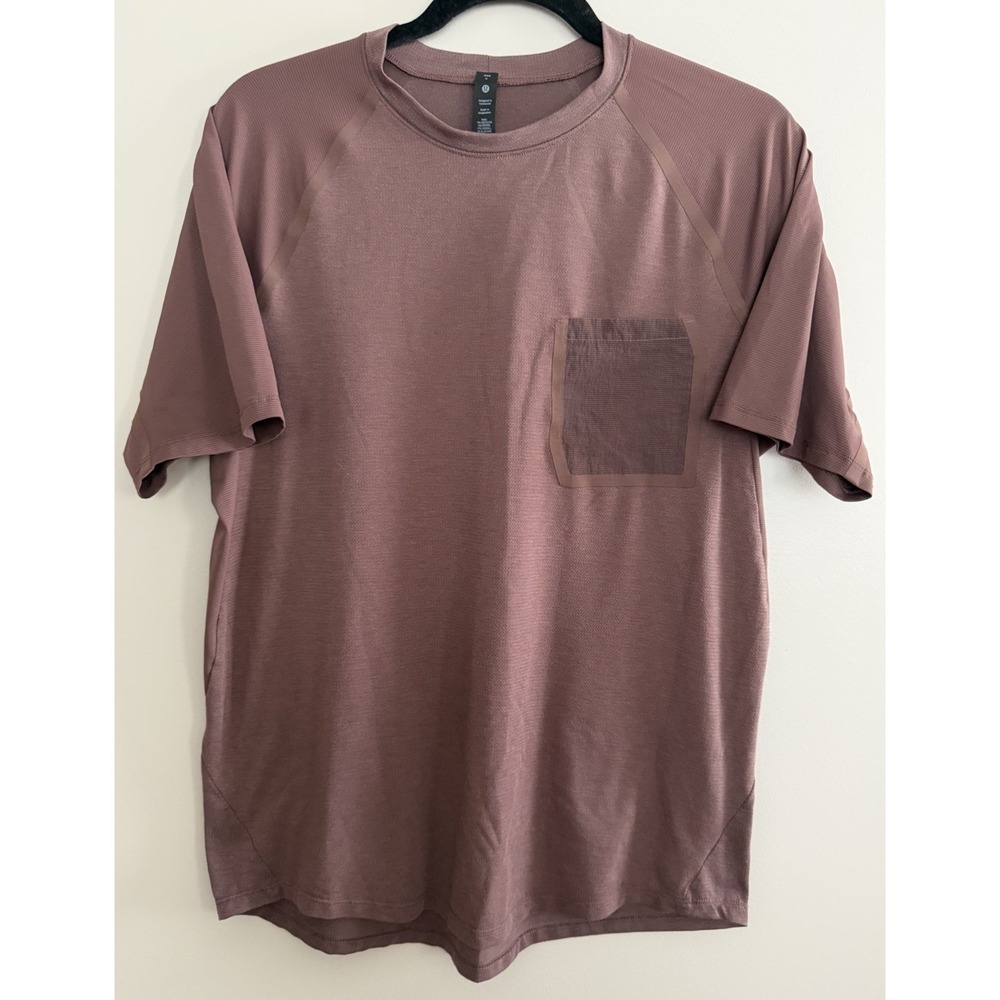 Lululemon Ventilated Hiking Short Sleeve Shirt Dark Oxide Brown Men's Size Small